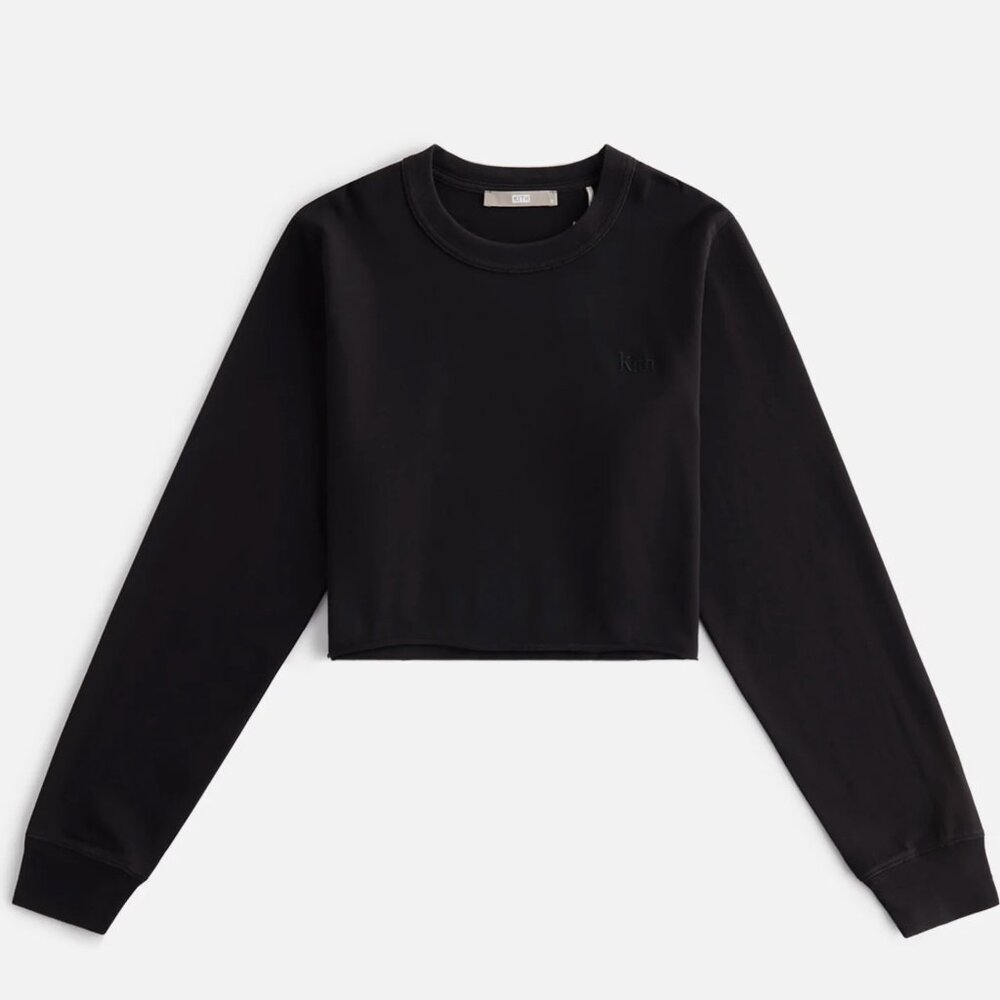 Kith Black Cropped Long Sleeve Tee